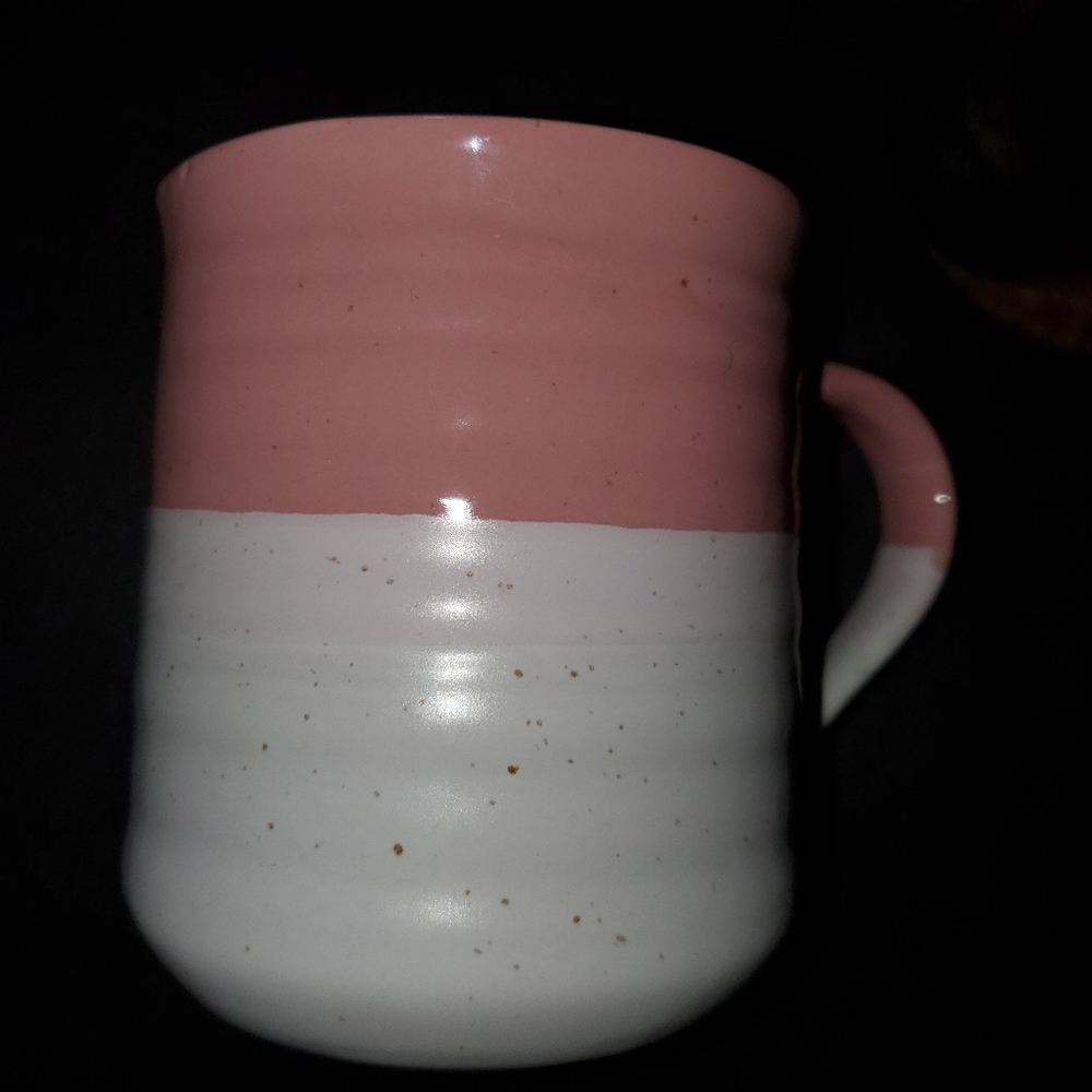 NWOT Pink/White Coffee or Cocoa Mug